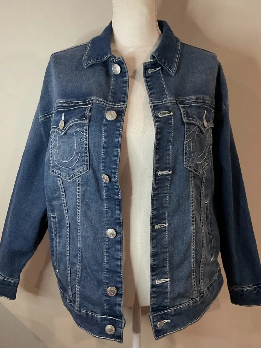 True Religion Oversized Denim Trucker Jacket